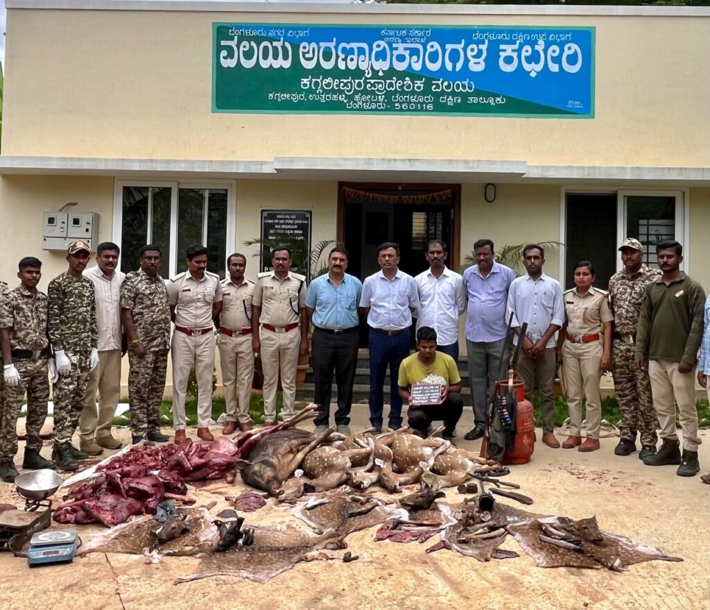 Bannerghatta poaching raid: Deer meat and firearms seized