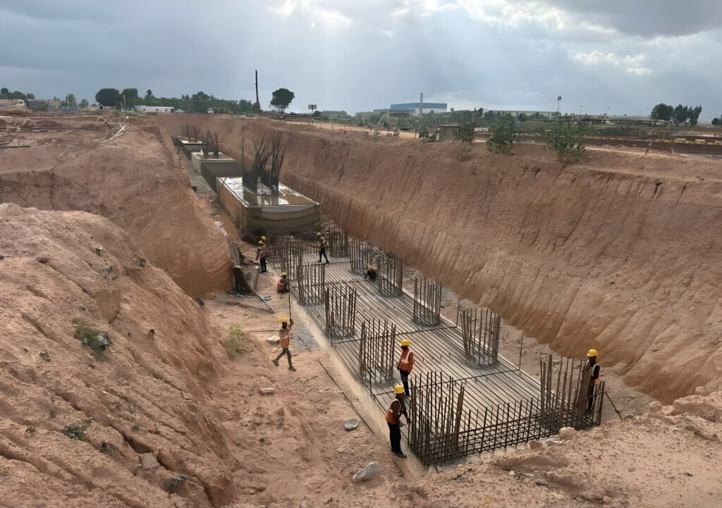 Under-construction site of BLR Airport’s West Taxiway Bridge Photo Credit: sandeeprrao1991/ X