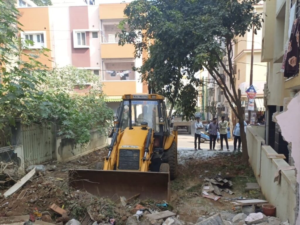 JCB clearing encroachment