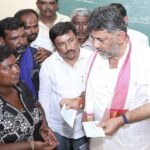 D K Shivakumar, mother of rape victim
